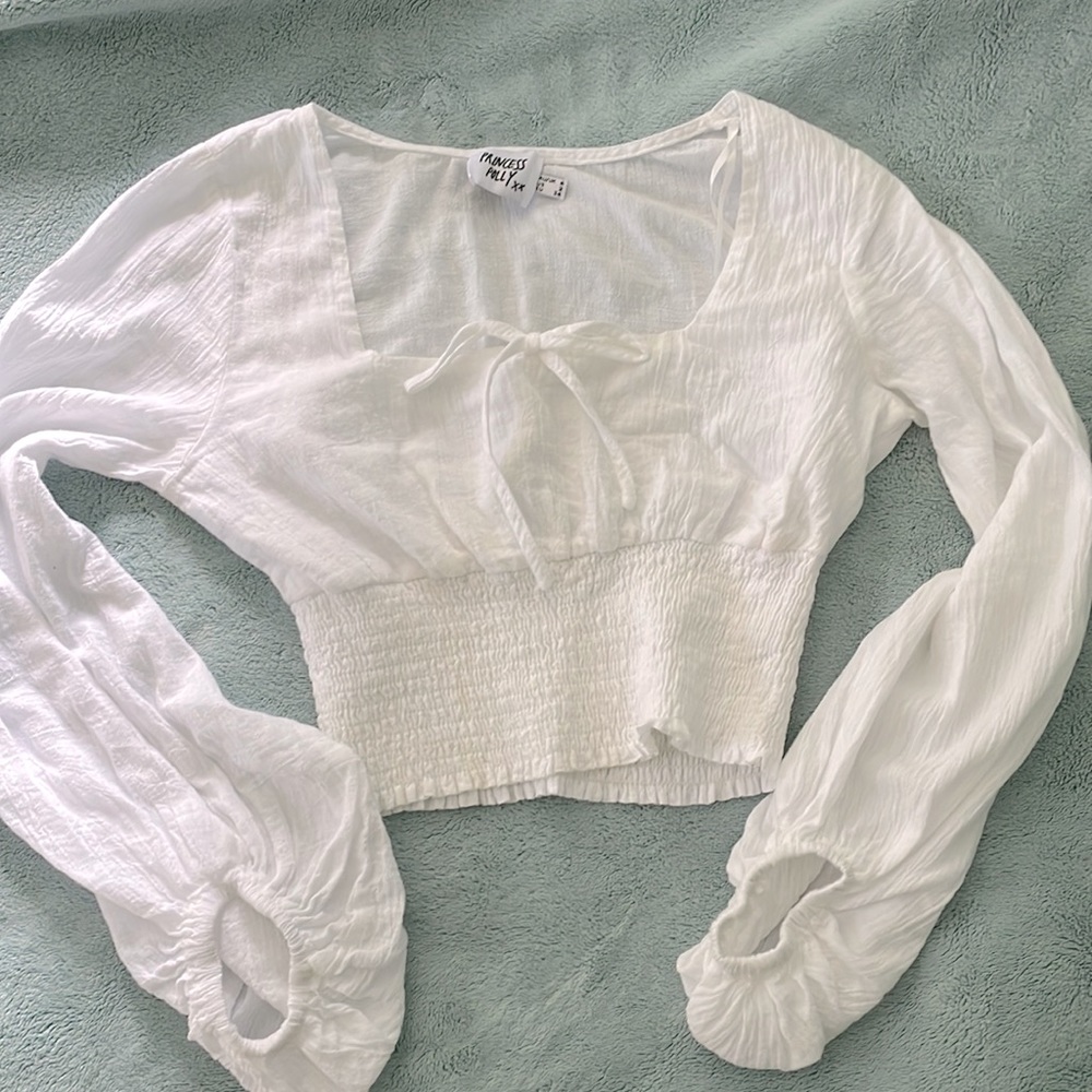 PRINCESS POLLY white long sleeve top top!!
